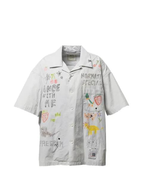 hand drawing print shirt by MAISON MIHARA YASUHIRO