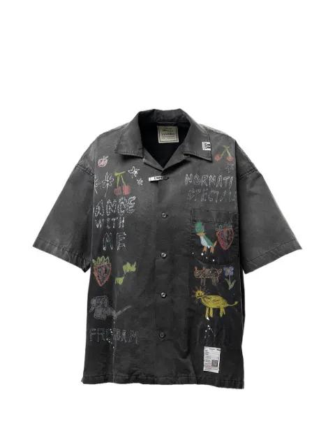 hand drawing print shirt by MAISON MIHARA YASUHIRO