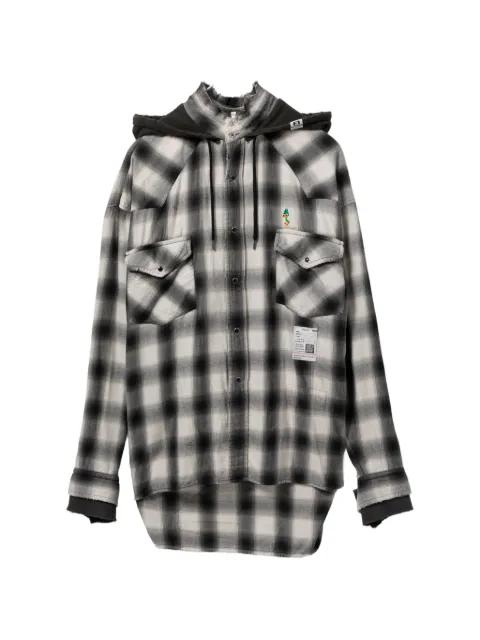 hoodied checked shirt by MAISON MIHARA YASUHIRO