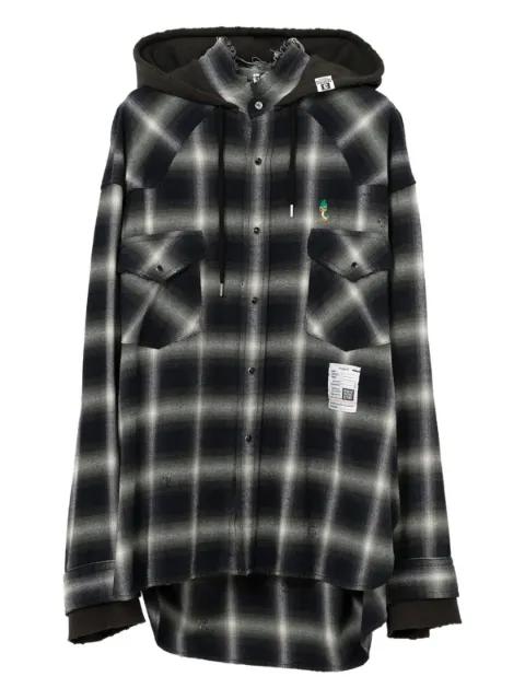 hoodied checked shirt by MAISON MIHARA YASUHIRO