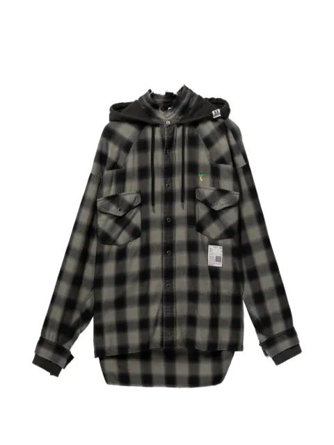 hoodied plaid shirt by MAISON MIHARA YASUHIRO