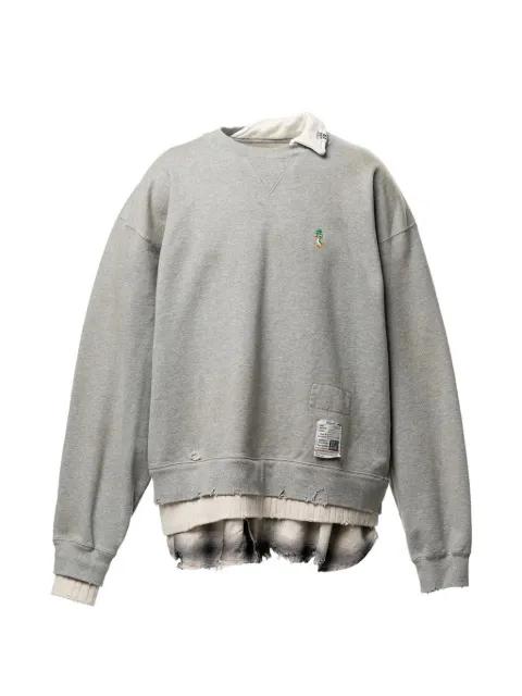 layered-design distressed sweatshirt by MAISON MIHARA YASUHIRO