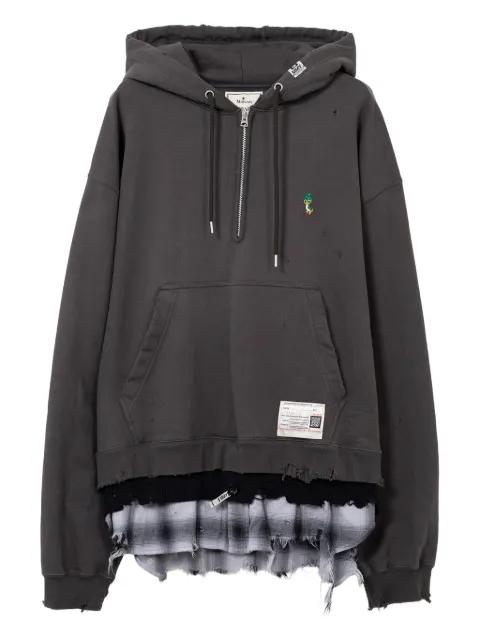 layered distressed hoodie by MAISON MIHARA YASUHIRO