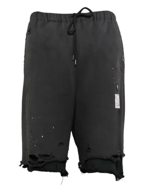 layered distressed shorts by MAISON MIHARA YASUHIRO