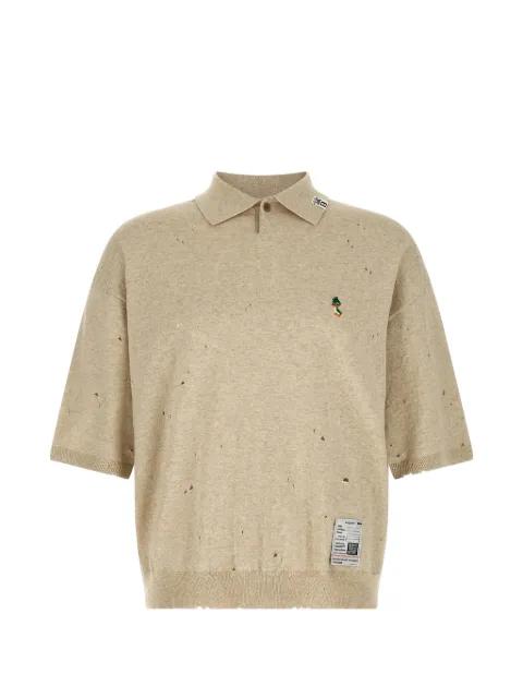 logo-embroidered polo shirt by MAISON MIHARA YASUHIRO