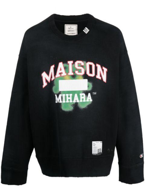 logo-print cotton sweatshirt by MAISON MIHARA YASUHIRO