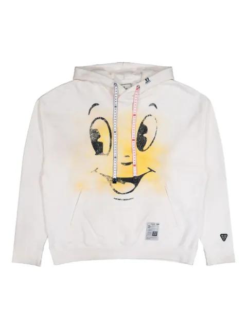 printed distressed hoodie by MAISON MIHARA YASUHIRO