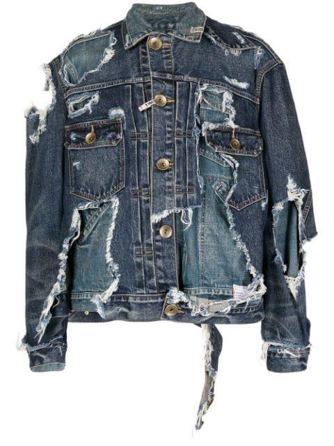 ripped denim jacket by MAISON MIHARA YASUHIRO