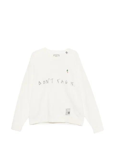 slogan-print cotton sweatshirt by MAISON MIHARA YASUHIRO