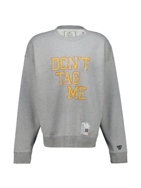 slogan-print distressed-effect sweatshirt by MAISON MIHARA YASUHIRO