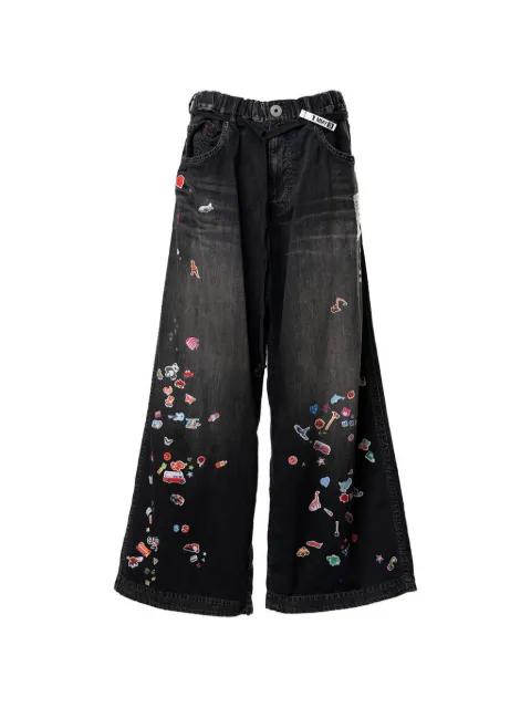 sticker printed wide-leg jeans by MAISON MIHARA YASUHIRO
