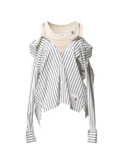 striped cold-shoulder shirt by MAISON MIHARA YASUHIRO