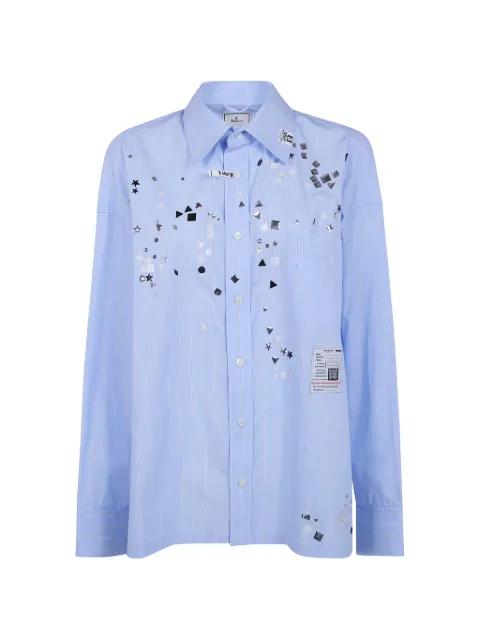 stud-embellished striped shirt by MAISON MIHARA YASUHIRO