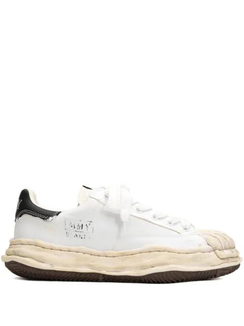 torn-film attached canvas sneakers by MAISON MIHARA YASUHIRO