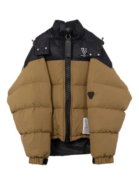 two-tone hoodied down jacket by MAISON MIHARA YASUHIRO