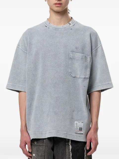 waffle-knit chest-pocket T-shirt by MAISON MIHARA YASUHIRO