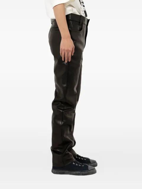 zip-pocket leather trousers by MAISON MIHARA YASUHIRO