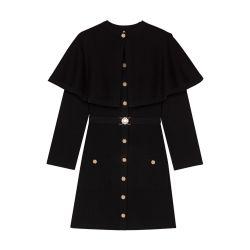 2-in-1 knit dress & removable cape by MAJE