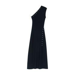 Asymmetric knit maxi dress by MAJE