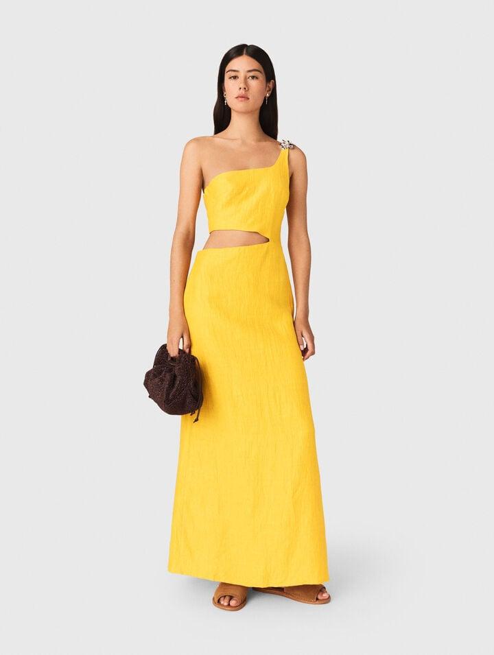 Asymmetrical Linen-Blend Dress by MAJE