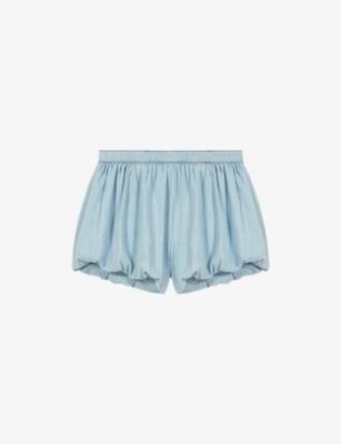 Balloon-Leg Branded-Patch Chambray Skort by MAJE