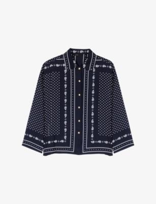 Bandana-Print Long-Sleeved Woven Shirt by MAJE