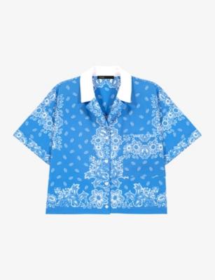 Bandana-Print Relaxed-Fit Cotton Shirt by MAJE