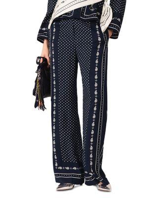 Bandana Print Wide Leg Pants by MAJE