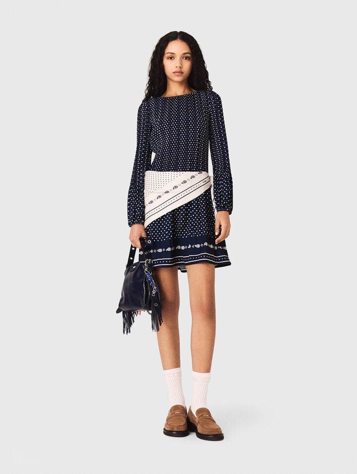 Bandana print pleated dress by MAJE