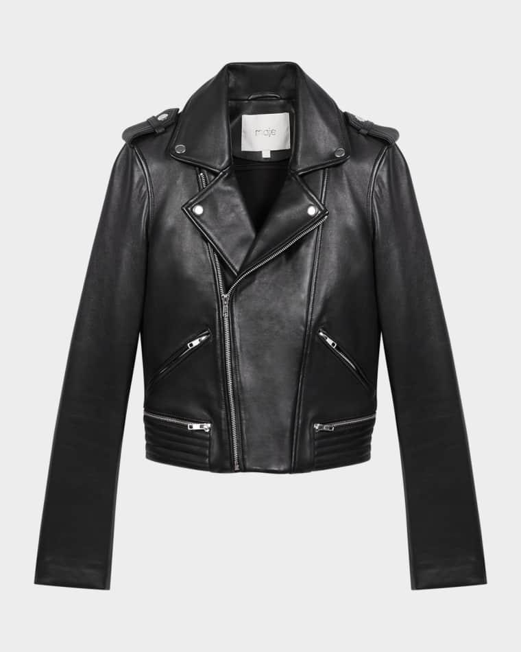 Basaltm Leather Biker Jacket by MAJE