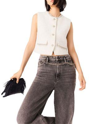 Beaded Tweed Vest by MAJE