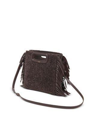Boucle Effect Fringed Shoulder Bag by MAJE