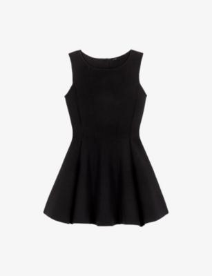 Bow-Embellished Flared Knitted Mini Dress by MAJE