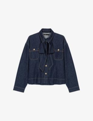 Bow Relaxed-Fit Denim Shirt by MAJE