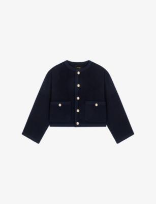 Braided-Trim Patch-Pocket Wool-Blend Jacket by MAJE