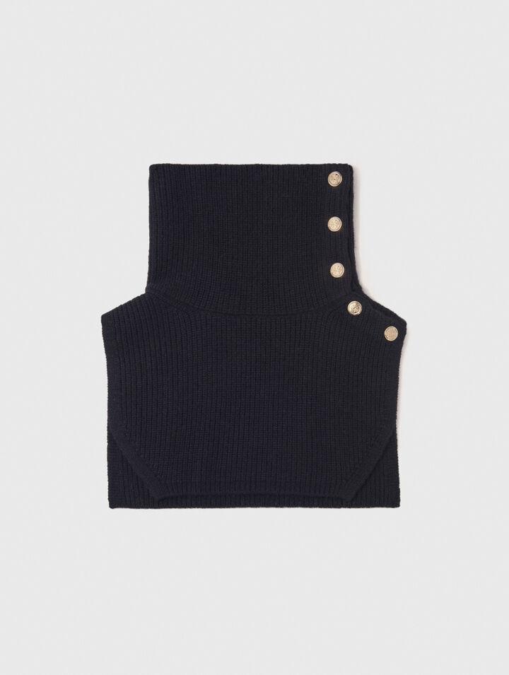 Button-up wool mix collar wrap by MAJE