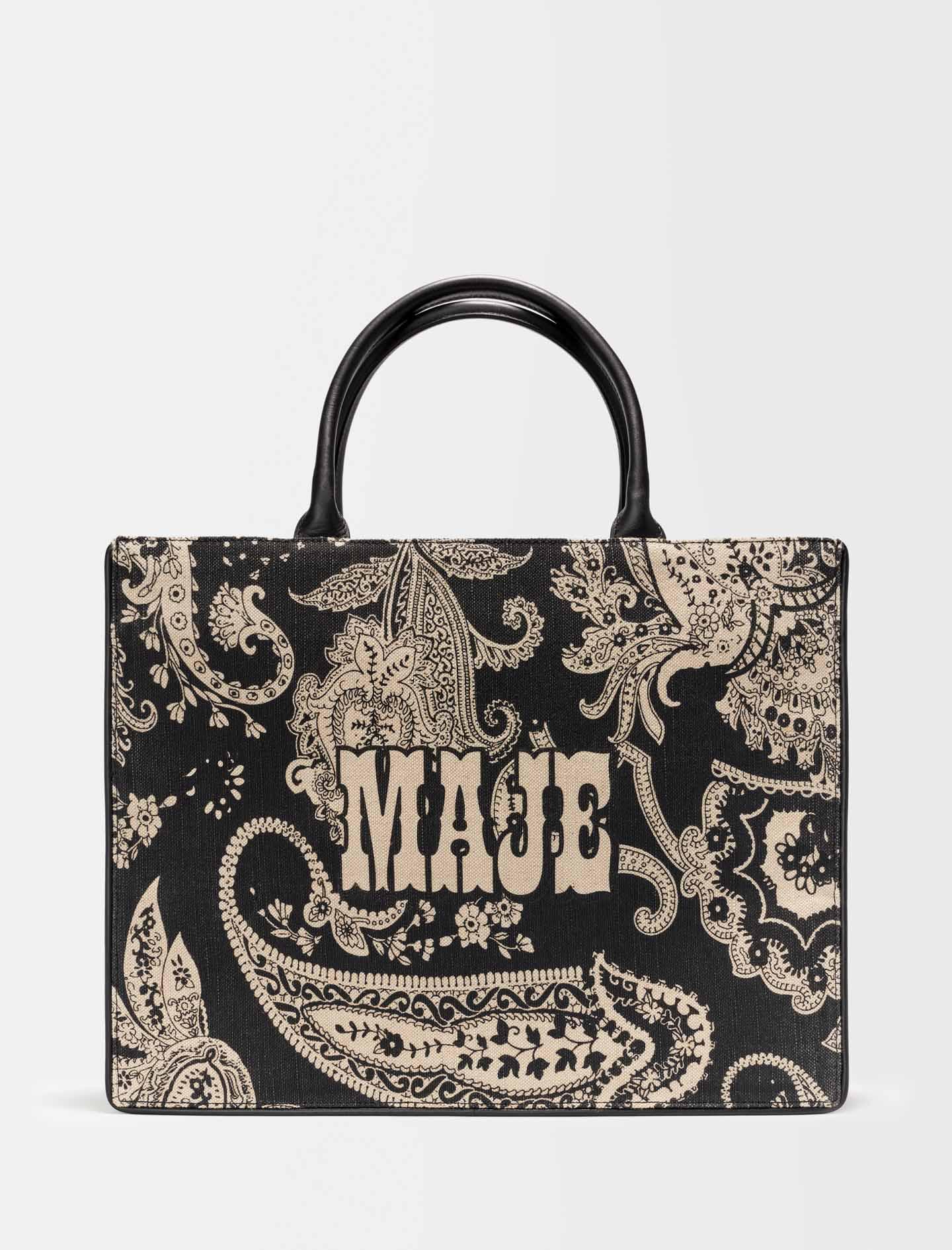Cabaspaisley - Jute tote bag with paisley pattern by MAJE