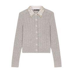 Cardigan with jewellery collar by MAJE