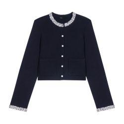 Cardigan with rhinestone trim by MAJE
