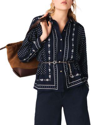Chain Belt Bandana Print Shirt by MAJE