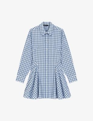 Checked Rhinestone-Embellished Cotton Mini Dress by MAJE