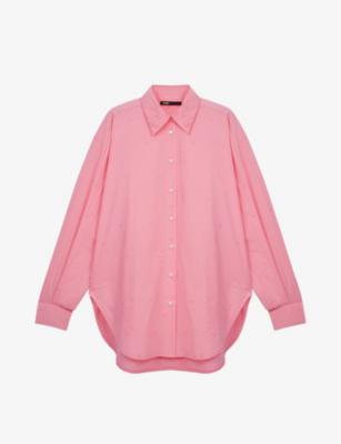 Cipink floral-embroidered cotton shirt by MAJE Cipink floral-embroidered cotton shirt by MAJE