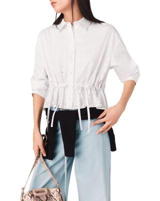 Cisequino Rhinestone Shirt by MAJE