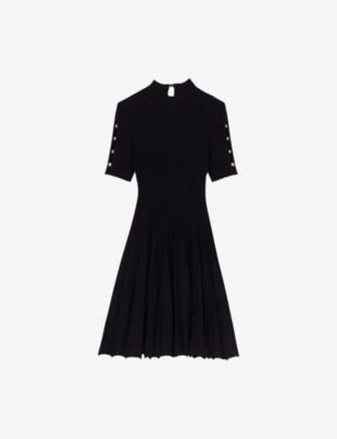 Clover-Embellished Short-Sleeve Stretch-Knit Mini Dress by MAJE