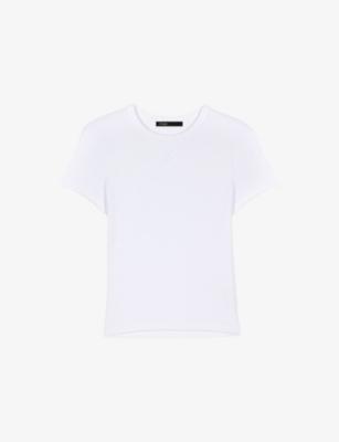 Clover-Embroidered Short-Sleeve Cotton T-Shirt by MAJE