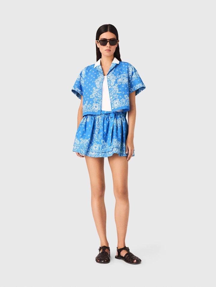 Contrast collar printed shirt by MAJE