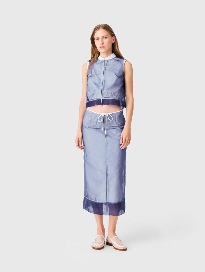 Cotton and removable organza skirt by MAJE
