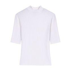 Cotton and silk ribbed top by MAJE