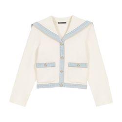 Crew-neck-detail cardigan by MAJE