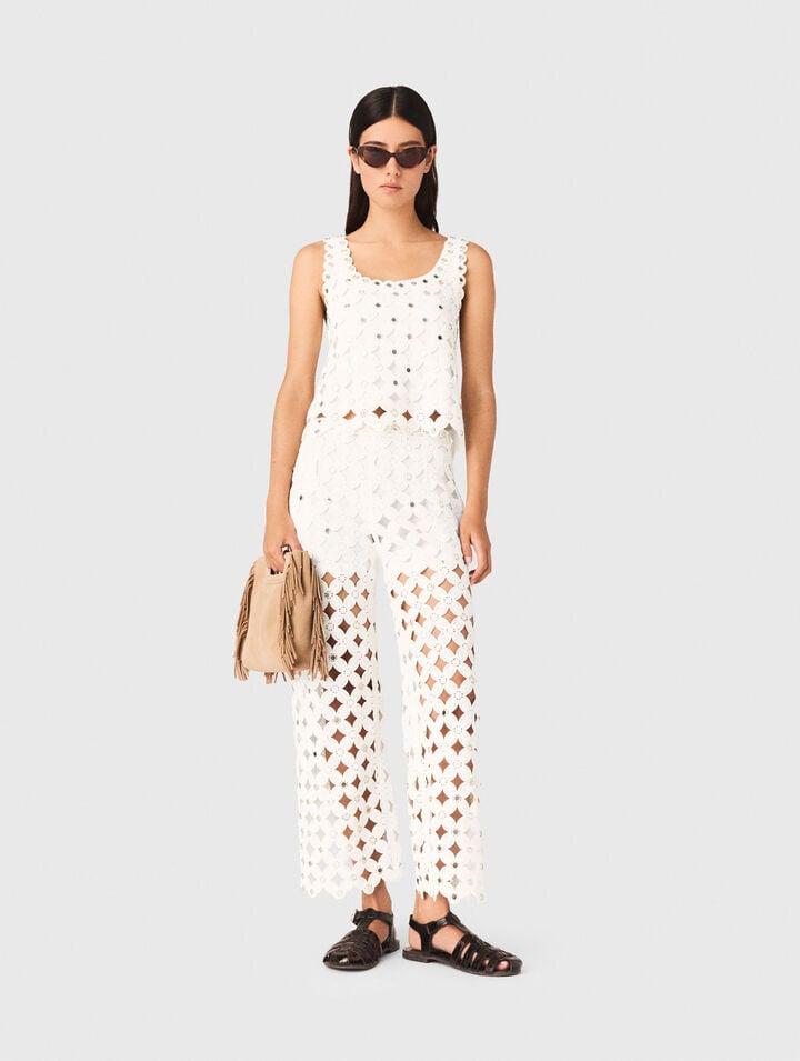 Crochet trousers with mirrors by MAJE